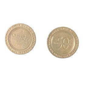 Vintage Claridge Casino Lot of 2 Hotel 50 Cent Gaming Token: A Nostalgic Piece o